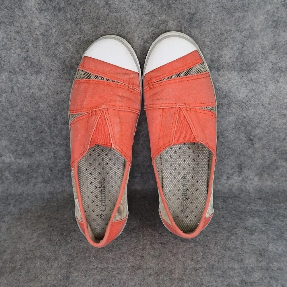 Columbia Shoes Womens 8 Flats Slip On Vulc N Vent Casual Sneaker Canvas Mesh